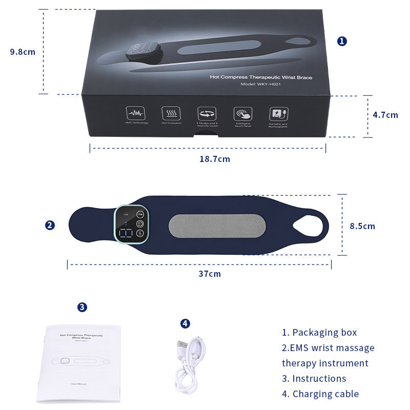 MD Health EMS Wrist Massager with Hot Compress and Pain Relief