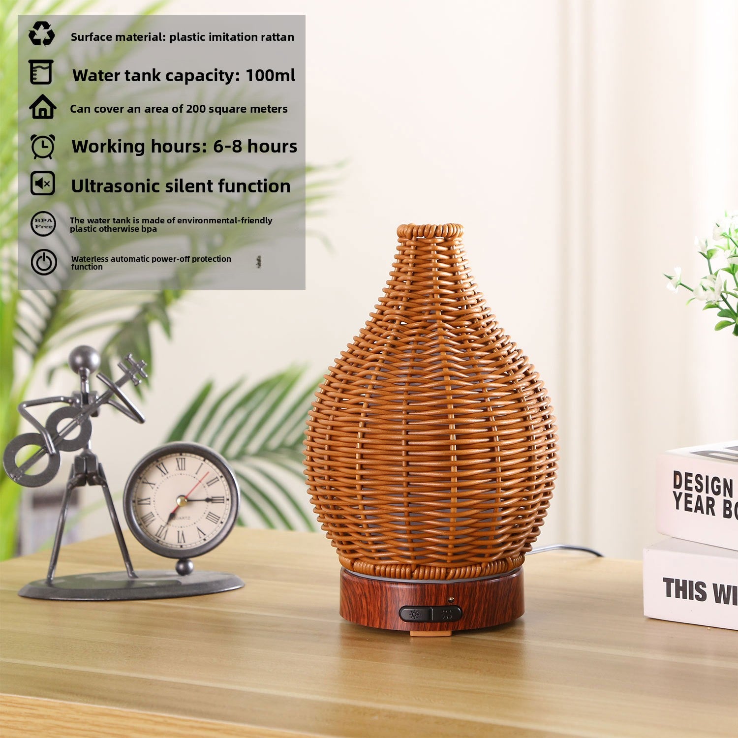 MD Health Rattan Essential Oil Diffuser