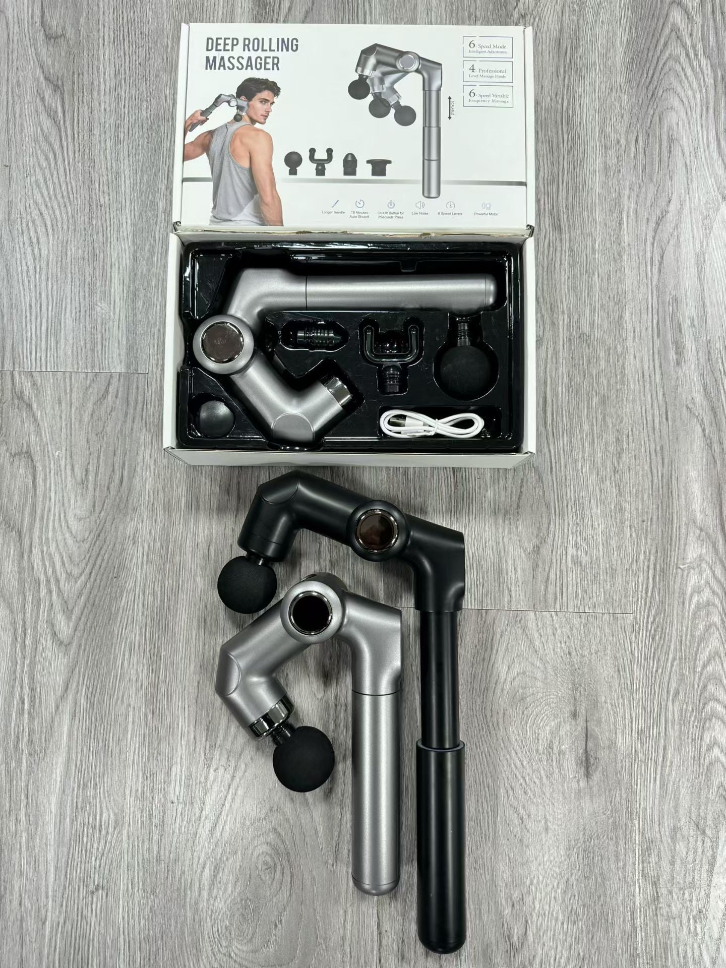 MD Health Foldable Electric Muscle Massager Gun