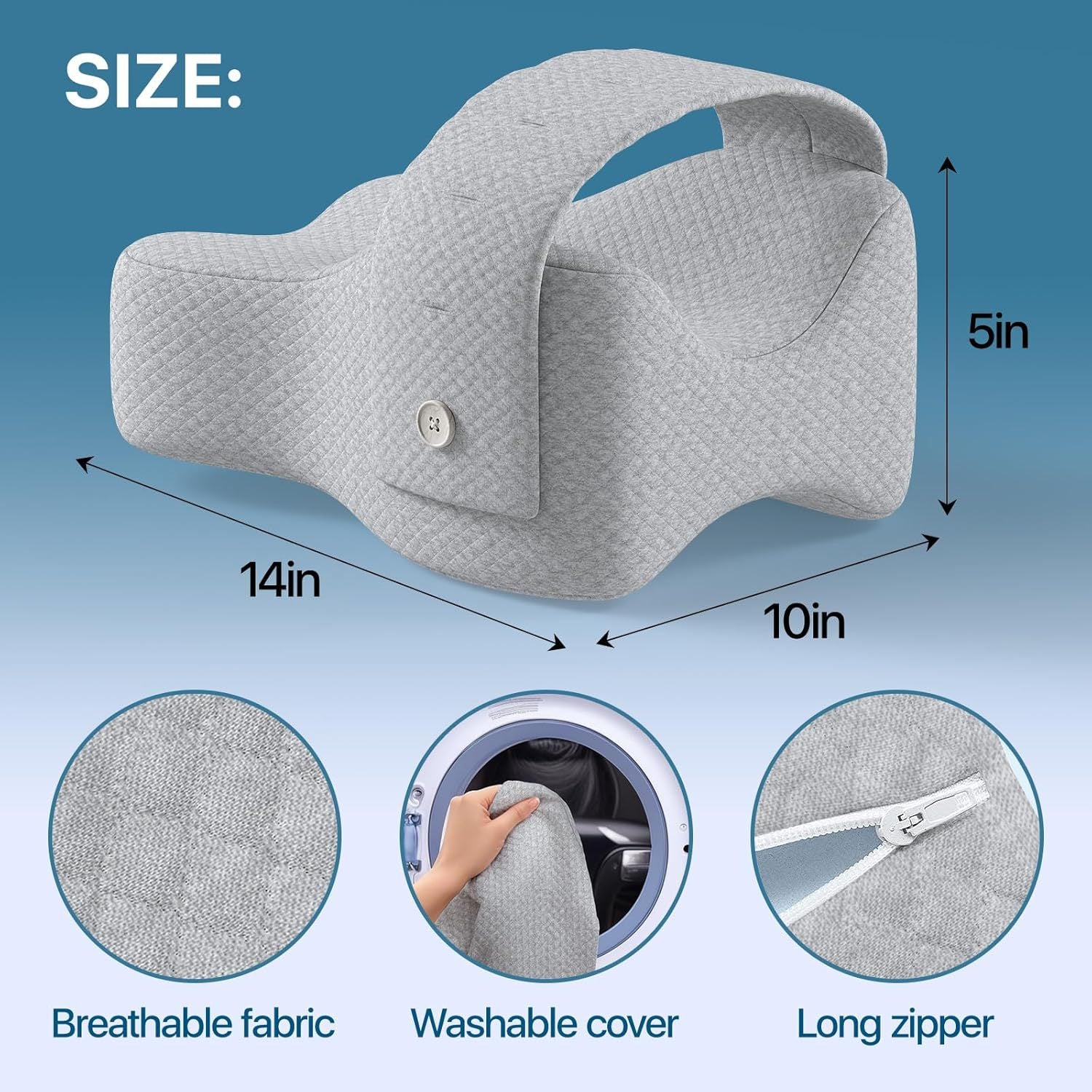 MD Health Memory Foam Knee Pillow