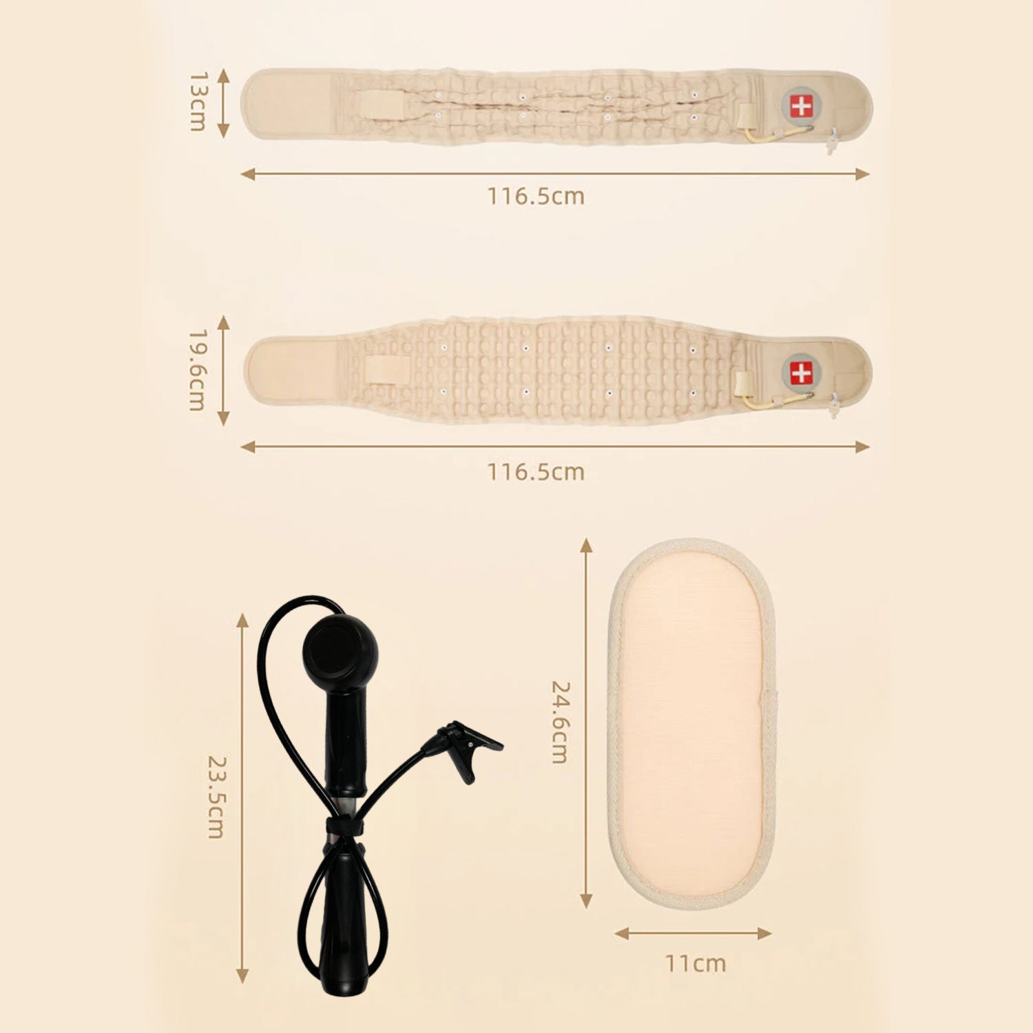 HD Health Inflatable Lumbar Support Belt with Pump for Waist Relief